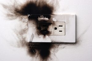 damaged electrical outlet