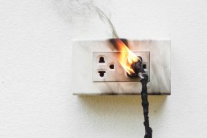 damaged electrical outlet electrical fire