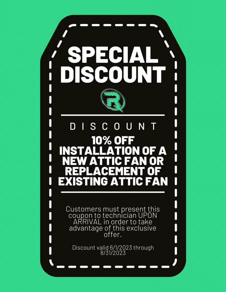 10 percent off attic fan installation right electrical services coupon
